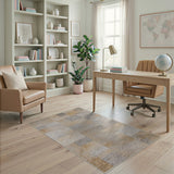 Beige Stone Tile Geometric Area Rug