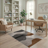 Abstract Wavy Grey Area Rug