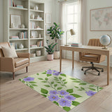 Purple Hibiscus Floral Area Rug