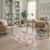 Pink Vintage Pink Rose Heart Area Rug