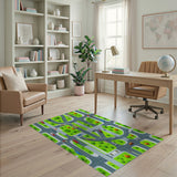 Vibrant City Streets Kids Cartoon Area Rug