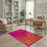 Vibrant Pink Floral Gradient Area Rug