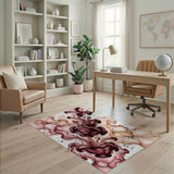 Maroon Blush Fluid Abstract Area Rug