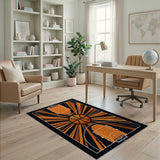 Basketball Court Geometric Geometric Modern Area Rug