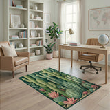 Lush Cactus Oasis Area Rug