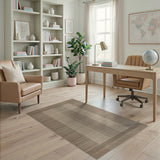 Textured Beige Tan Striped Woven Area Rug