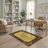 Ornate Art Nouveau Floral Border Rug