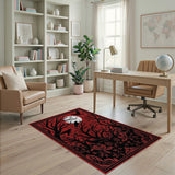 Gothic Raven Moon Crimson Forest Rug