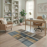 Modern Blueprint Grid Area Rug