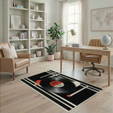 Discogram Vinyl Record Geometric Area Rug