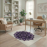 Intricate Purple Mandala Floral Rug