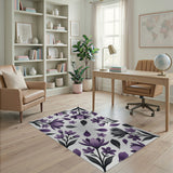 Purple Floral Cascade Area Rug