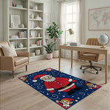 Santa and Elves Festive Christmas Cartoon Rug