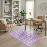 Purple Geometric Maze Labyrinth Area Rug