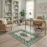 Green Ornate Green Mandala Persian Area Rug