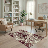 Red Octopus Swirl Area Rug