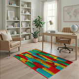 Vibrant Multi-Color City Skyline Rug