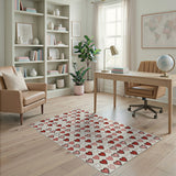 Charming Pink Hearts Pattern Area Rug