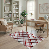 Red Black Plaid Area Rug