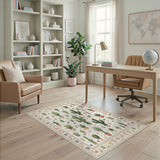 Green Southwestern Cactus Area Rug