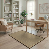 Tan Geometric Trellis Lattice Area Rug