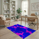 Fractal Blue Pink Abstract Area Rug