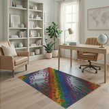 Rainbow Floral Hearts Area Rug