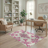 Vintage Pink Floral Ornament Area Rug