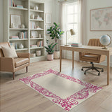 Pink Vintage Pink Floral Ornate Area Rug