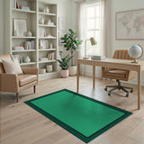 Vibrant Green Grid Geometric Green Area Rug
