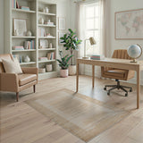 Coastal Beach Beige Textured Stripe Woven Area Rug