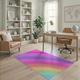 Vibrant Rainbow Diagonal Stripe Area Rug