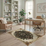 Vintage Ornate Peony Medallion Rug