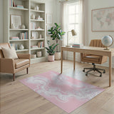 Dreamy Pink Marble Swirl Area Rug