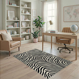 Bold Geometric Modern Bold Black White Zebra Stripe Area Rug
