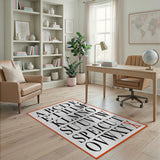 Black White Alphabet ABC Kids Area Rug