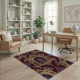 Opulent Theater Mask Red Area Rug
