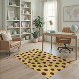Vibrant Yellow Polka Dot Area Rug