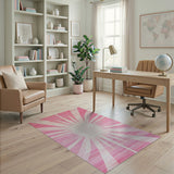 Radiant Pink Sunburst Area Rug