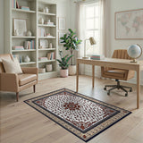 Red Teardrop Medallion Persian Area Rug