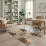 Beige Geometric Woven Area Rug