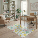 Whimsical Multi-Color Daisy Floral Rug