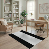 Bold Black White Striped Black and White Area Rug