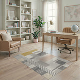Geometric Multi-Stripe Area Rug