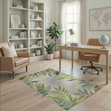 Green Lush Green Leaf Abstract Area Rug