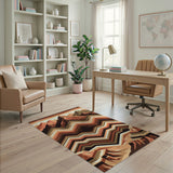 Southwestern Mountain Peaks Zigzag Area Rug