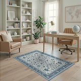 Blue and Teal Indigo Floral Persian Area Rug