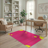 Playful Pink Yellow Circle Area Rug