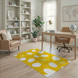 Sunny Yellow Oval Abstract Area Rug