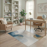 Abstract Area Blue and Teal Fluid Blue Teal Abstract Area Rug